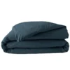 HOUSSE COUETTE 260X240CM PERCALE UNI 78 FILS BLEU NUIT