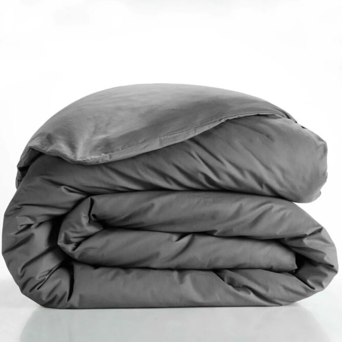 HOUSSE COUETTE 260X240CM UNI 57 FILS LINA ANTHRACITE