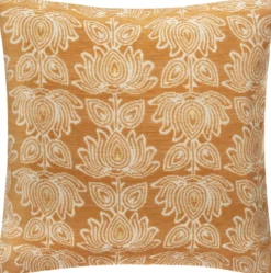 HOUSSE COUSSIN CHENILLE FLEUR OCRE 40X40CM