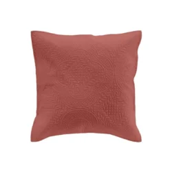 HOUSSE COUSSIN 40X40CM MICROFIBRE UNIE ROMANE TERRACOTTA