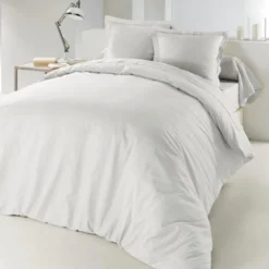 HOUSSE DE COUETTE 2 PERSONNES 240X220CM LINA BLANCHE