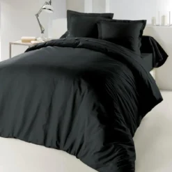 HOUSSE DE COUETTE 2 PERSONNES 240X220CM LINA CHARBON