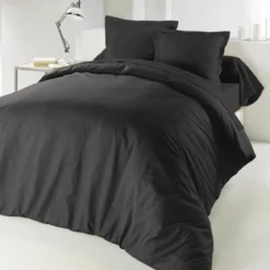 HOUSSE DE COUETTE 2 PERSONNES 240X220CM LINA CHARBON