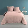 HOUSSE DE COUETTE 260X240CM PERCALE UNI 78 FILS ROSE