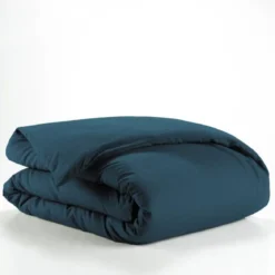 HOUSSE DE COUETTE 140X200CM UNI 57 FILS LINA BLEU