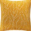 HOUSSE DE COUSSIN CHENILLE FEUILLES OCRE 40X40CM