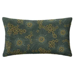 HOUSSE DE COUSSIN FLEURS PERLES 30X50CM