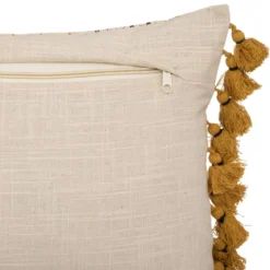 HOUSSE DE COUSSIN RAYEE POMPON 30X50CM