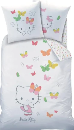 HOUSSE COUETTE ET TAIE HELLO KITTY 140X200CM ET 63X63CM