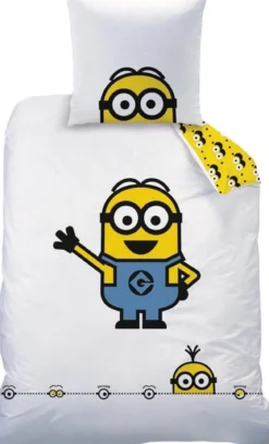 HOUSSE COUETTE ET TAIE LES MINIONS 140X200CM ET 63X63CM