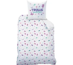 HOUSSE COUETTE ET TAIE TROLLS 140X200CM ET 63X63CM