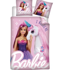 HOUSSE COUETTE 140X200CM ET 63X63CM BARBIE