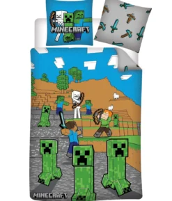 HOUSSE COUETTE 140X200CM ET 63X63CM MINECRAFT