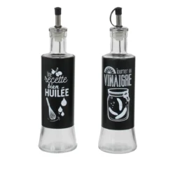 HUILE VINAIGRE VERRE ACIER 6.7X24.8CM