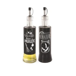 HUILE VINAIGRE VERRE ACIER 6.7X24.8CM