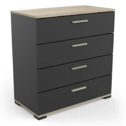 IZZY COMMODE 4 TIROIRS CHENE NOIR