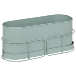 JARDINIERE METAL CELADON AZE L.47CM