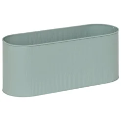JARDINIERE METAL CELADON AZE L.47CM