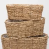 JARDINIERE PANIER OVALE JONC 50X24X21CM