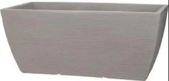JARDINIERE RECTANGLE EFFET LIGNES 80X40X34CM SABLE