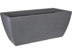 JARDINIERE RECTANGLE EFFET LIGNES D.80X40X34CM GRIS CLAIR