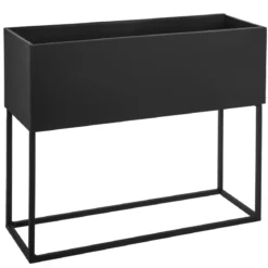 JARDINIERE RECTANGLE METAL NOIR H.33CM