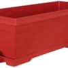 JARDINIERE RESINE EVO 50CM AVEC SOUCOUPE CLIPS ROUGE