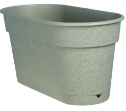 JARDINIERE TEREA 60 ET PLATEAU CLIPS VERT ARGILE 12.5 L