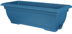 JARDINIERE TRADITION L.50CM ET PLATEAU CLIPS BLEU 9L
