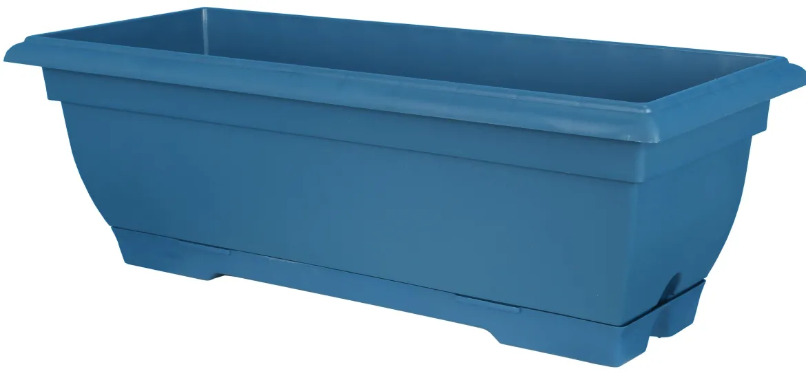 JARDINIERE TRADITION L.50CM ET PLATEAU CLIPS BLEU 9L