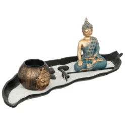 JARDIN ZEN BOIS RESINE SHAMY L.36CM