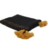 JETE DE CANAPE SURPIQUE POMPONS NOIR 130X150CM