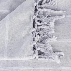 JETE DE LIT EN COTON GRIS CLAIR 160X220CM