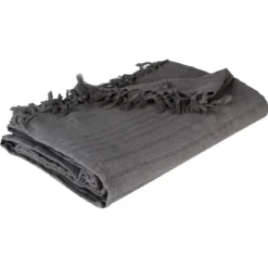 JETE DE LIT EN COTON GRIS 160X220CM