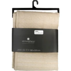 JETE DE LIT EN COTON LIN 160X220CM
