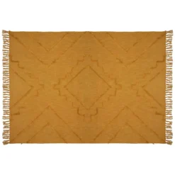 JETE DE LIT TUFTE INCA OCRE 130X180CM