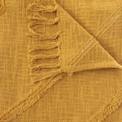 JETE DE LIT TUFTE INCA OCRE 130X180CM