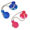 JOUET CORDE AVEC VENTOUSE 46CM BLEU OU ROUGE