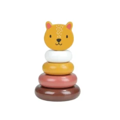 JOUET EVEIL TOUR A EMPILER BOIS D.8X13.5CM LEOPARD