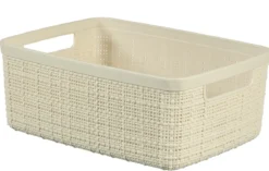 JUTE PANIER RECTANGULAIRE TAILLE S 5L BLANC CASSE