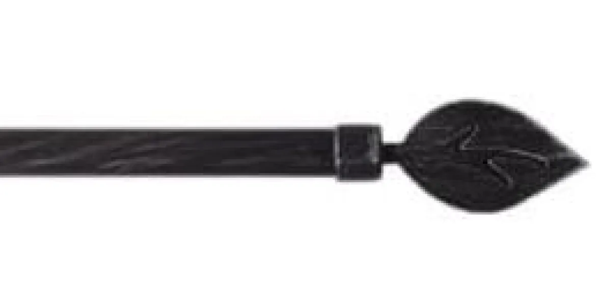 KIT EXTENSIBLE 100 A 190CM D.19CM EMBOUT FEUILLE NOIR ARGENT