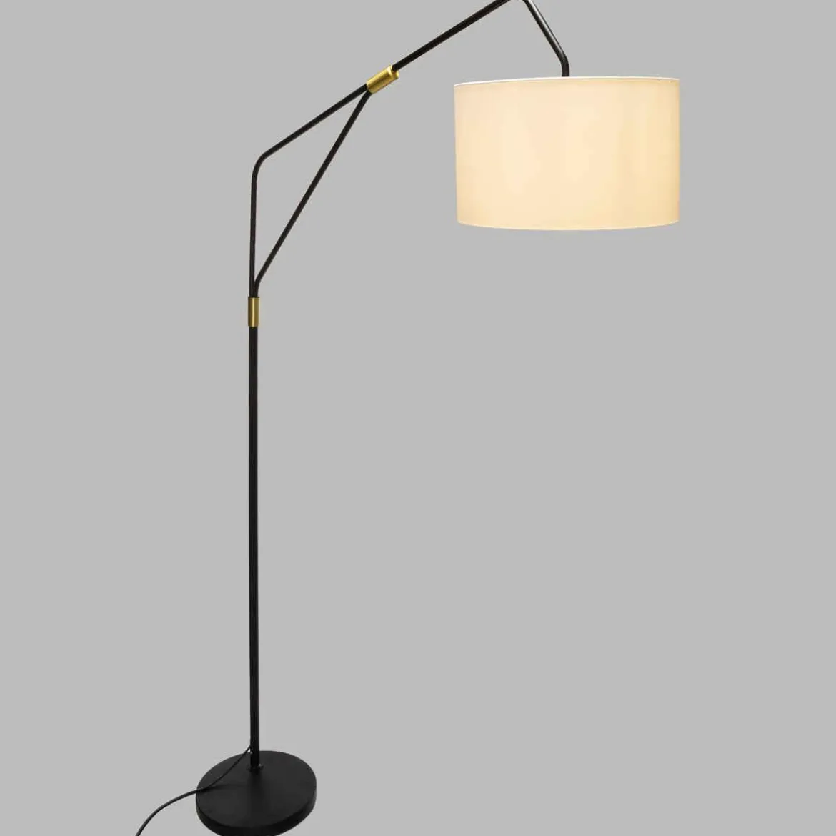 LAMPADAIRE ARC LUCE NOIR DORE H.171CM