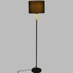 LAMPADAIRE DROIT METAL JULE NOIR ET DORE H.150CM