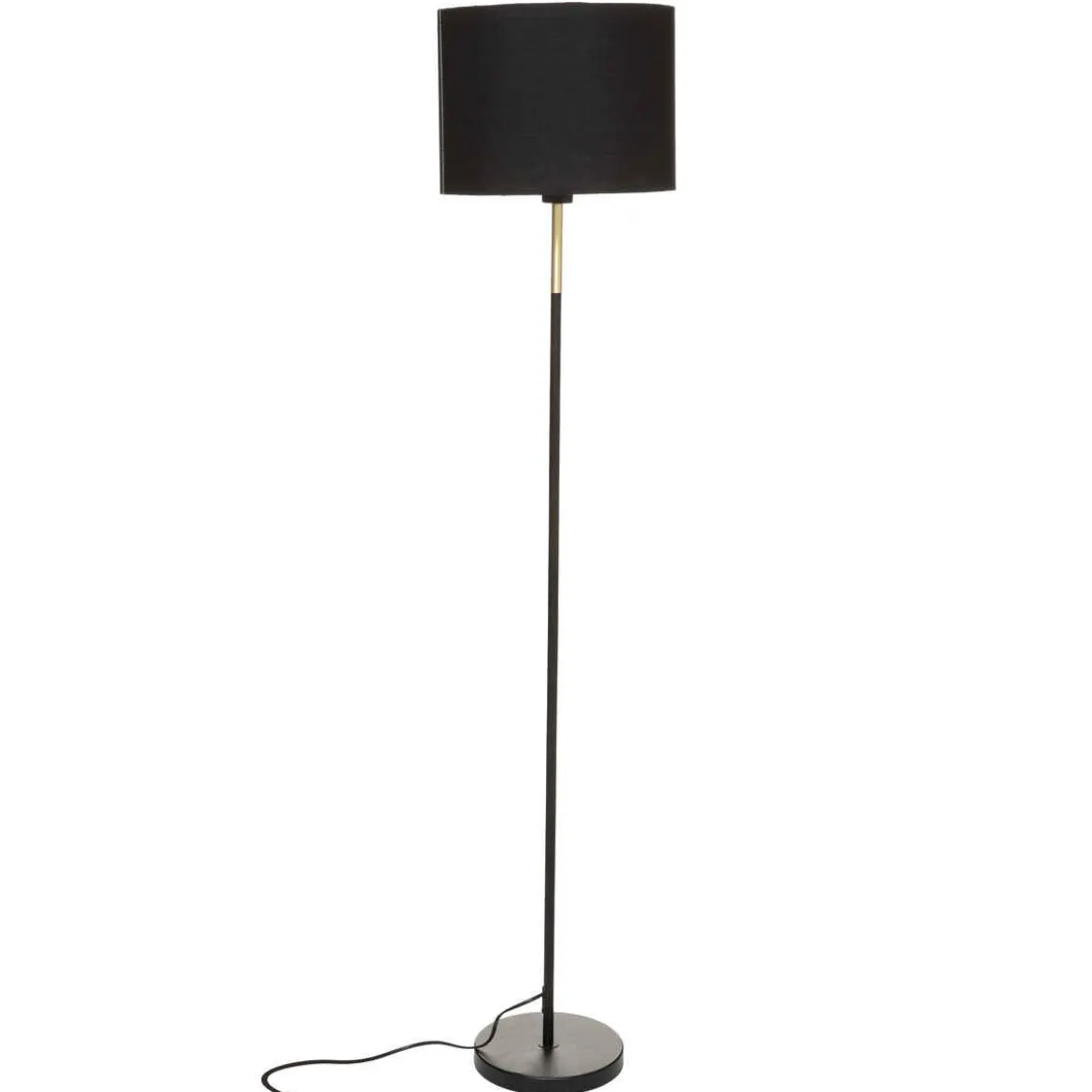 LAMPADAIRE DROIT METAL JULE NOIR ET DORE H.150CM