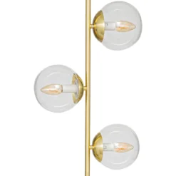 LAMPADAIRE DROIT VERRE COL DORE H.162CM