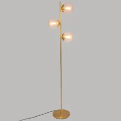 LAMPADAIRE DROIT VERRE COL DORE H.162CM