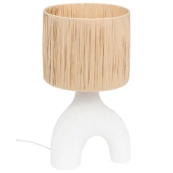 LAMPE A POSER TANIA CERAMIQUE ET PAPIER NATUREL H.47CM