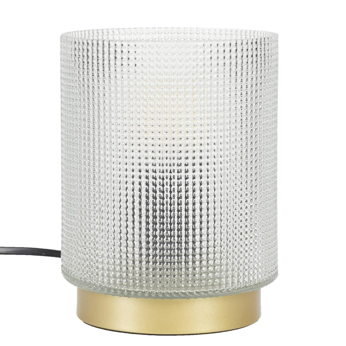 LAMPE A POSER VERRE EMBOSSE BLANC