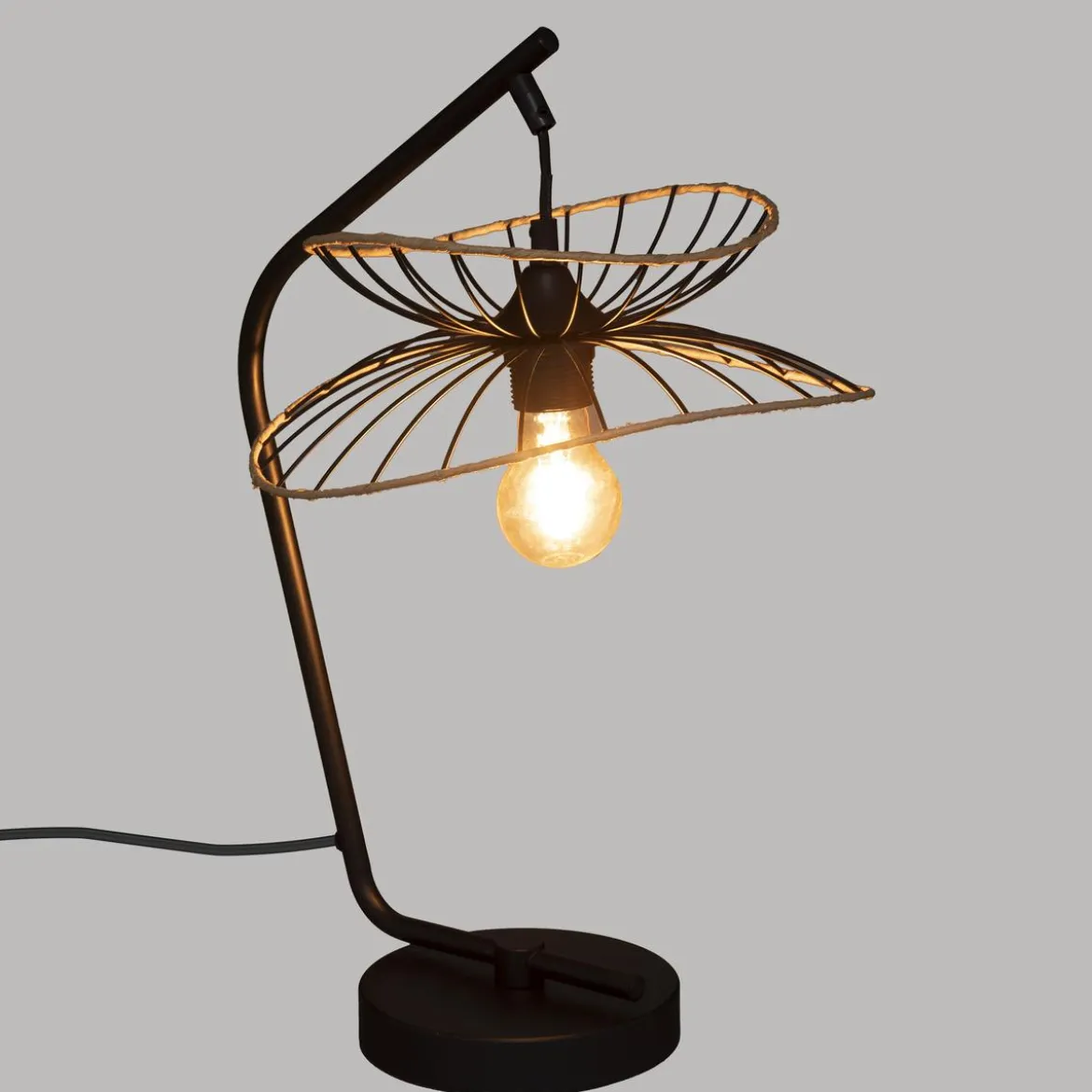 LAMPE ARC ALARA NOIR H.50CM