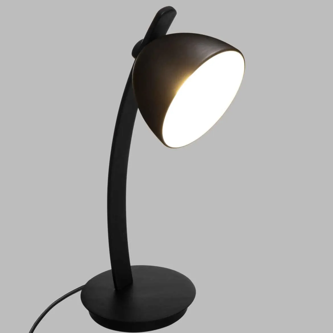 LAMPE ARC COURBE METAL NOIR H.52CM